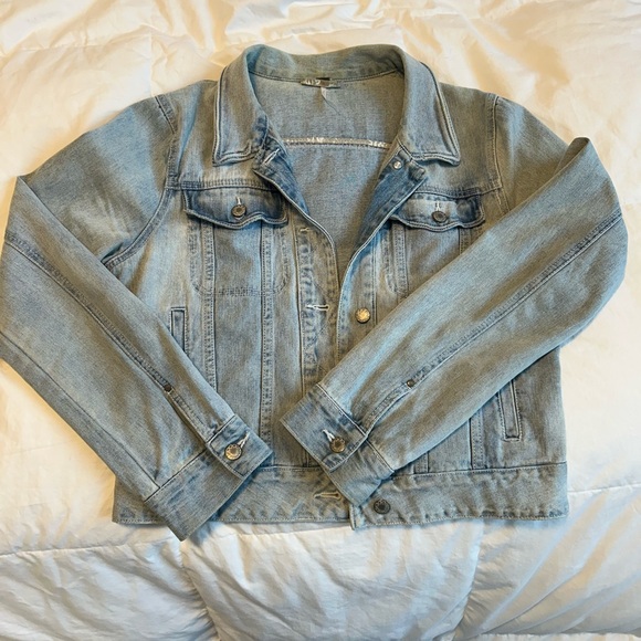 Free People Jackets & Blazers - Free People Light Blue Jean Jacket size large